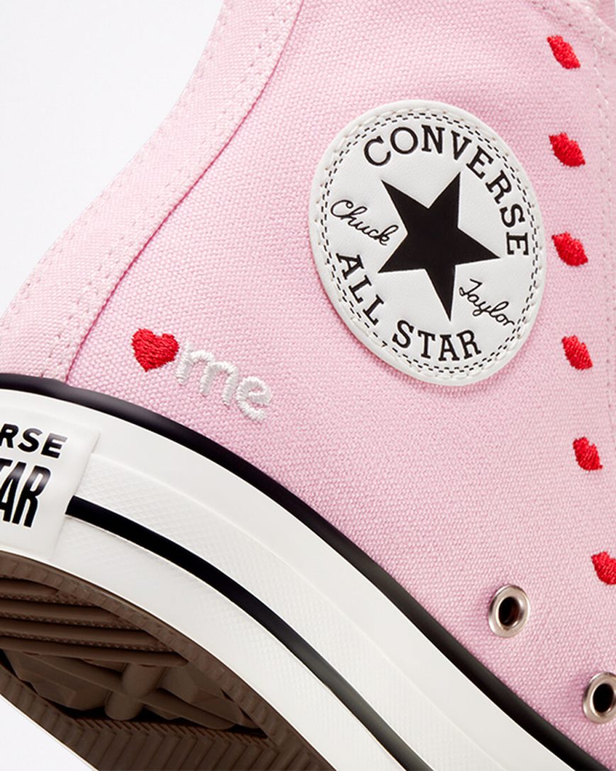 Women's Converse Chuck Taylor All Star Embroidered Lips High Top Shoes Pink / White | AU 93CE1P